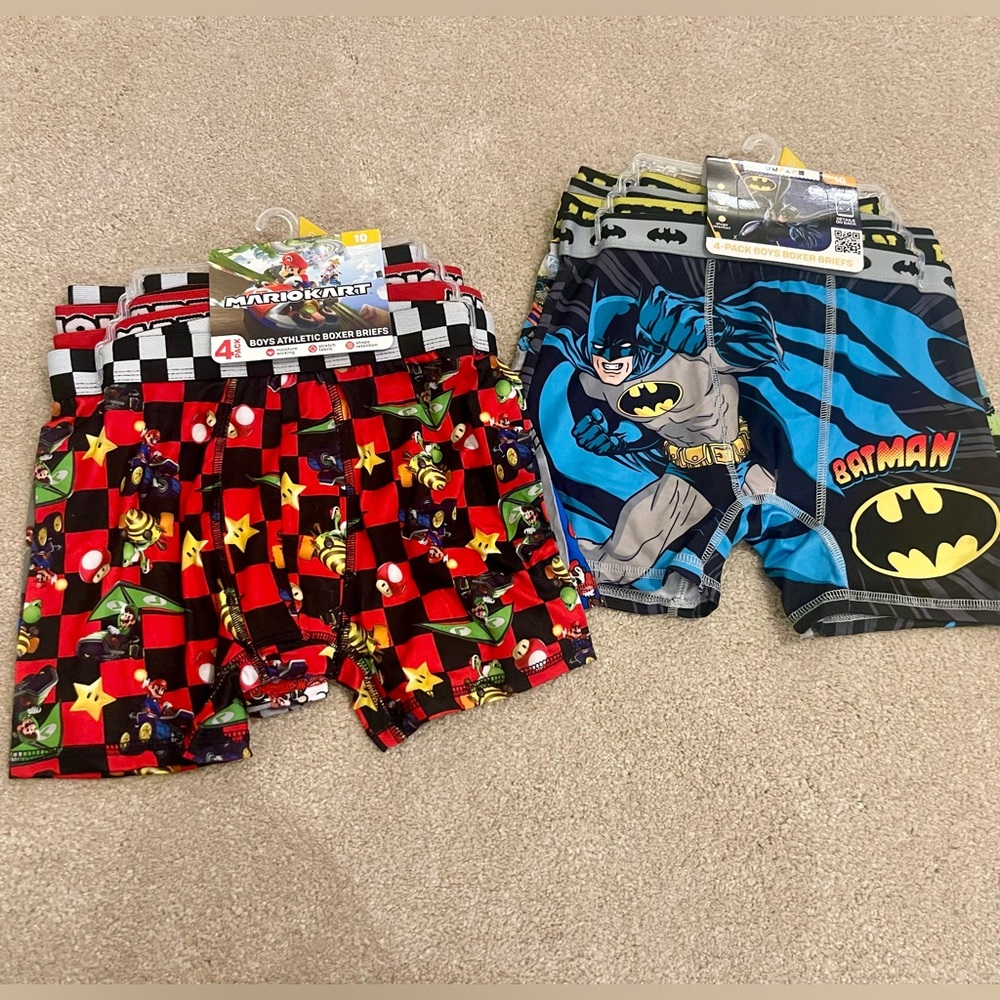 8 Pairs of Boys Boxer Briefs Size 10